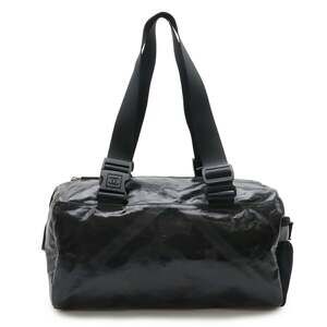 CHANEL Sport Line Coco Mark Boston Bag, Shoulder Handbag, Coated Canvas, Blac...